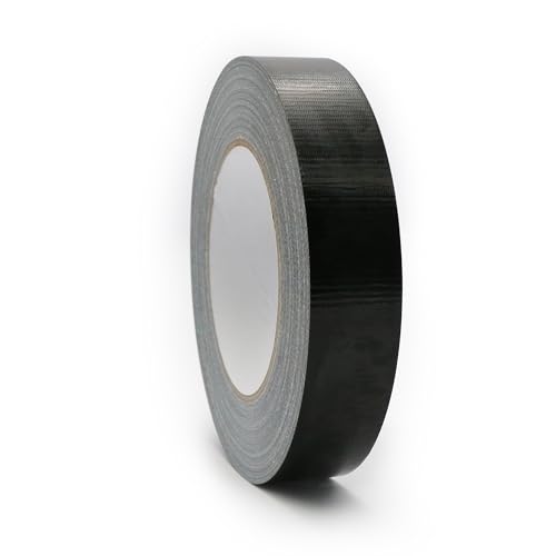 Image of Multi Purpose Black Duct Tape 1 Inch X 44 Yards, Heavy Duty Strong Adhesive Tape, No Residue, Waterproof All Weather, Tear by Hand, Industrial Repairs