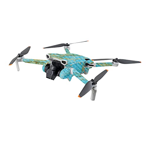 Image of MightySkins Carbon Fiber Skin Compatible with DJI Mini 3 - Teal Marble | Protective, Durable Textured Carbon Fiber Finish | Easy to Apply | Made in The USA