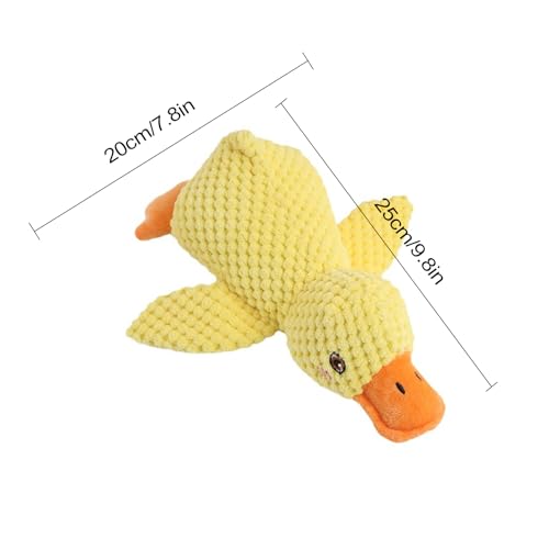 Generisch Anti-Stress Kuscheltier Ente für Hunde - Quietschspielzeug mit Beruhigungskissen Plüsch, Mellow Puppy