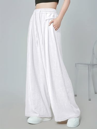 Image of GRECIILOOKS High Waist Polycotton Trousers for Women - Flared Parachute Pants with Side Pockets | Casual Travel Cargo Pants (Available in Plus Size and Value Pack)