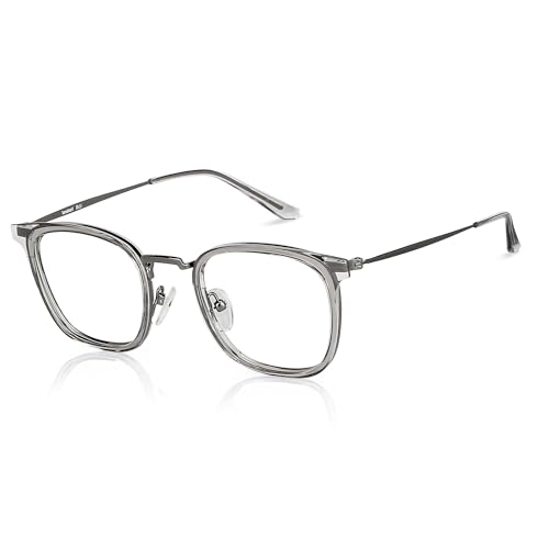 LENSKART BLU | Zero Power Blue Cut Computer Glasses | Anti Glare, Lightweight & Blocks Harmful Rays | Full Rim Square | 100% UV Protected | For Men and Women | Medium | LB E13529