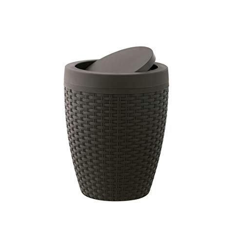 1.63-Gal Round Trash Can Color: Brown