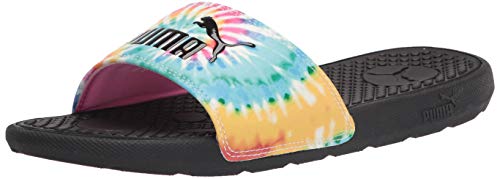 Image of PUMA womens Cool Cat Slide Sandal, Phlox Pink-elektro Aqua-puma Black, 6 US