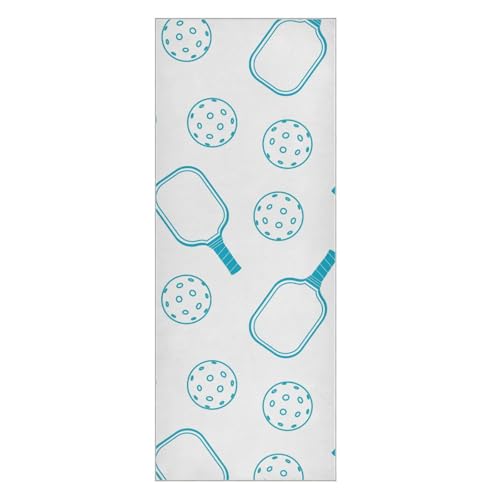 SEINDUS Blue Pickleball Pattern Hot Yoga Towel for Women & Men, Non Slip Super Absorbent and Quick Dry Yoga Mat Towel for Hot Yoga, Pilates and Fitness 73