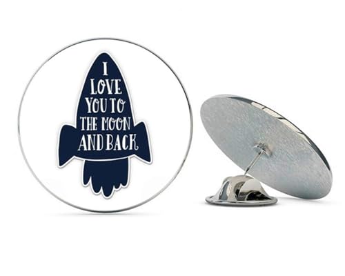 Rocket I Love You to The Moon and Back Metal 0.75" Lapel Hat Pin Tie Tack Pinback2