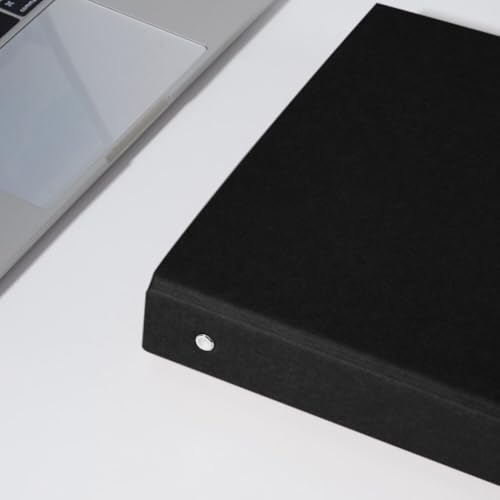 Dzmuero A5 Ringbuch 6 Ringe, 2 Stück Ordner zum Hinzufügen von Broschüren-Cover, Papiere, Lose Blätter (Schwarz)