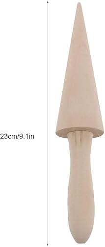 Miniatura 4 de Molde de cono de helado, rodillo de madera de cono de gofre, rodillo de pizzela, moldes de cuerno de crema de madera, decoración de pastelería,
