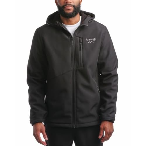 Reebok Men’s Jacket – Weather Resistant Fleece Lined Softshell Jacket Coat – Lightweight Casual Coat for Men (M-XXL)