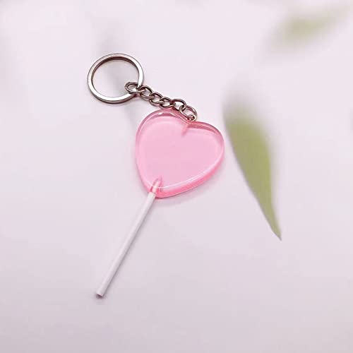 Amazon.co.jp: イミテーションキャンディロリポップキーホルダーハート