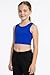 Kurve Premium Girls Seamless Supersoft Sleeveless Crop Tank Top - Stretchy Bra, UV UPF 50+ (Made in USA), Cobalt, 9 Years-14 Years