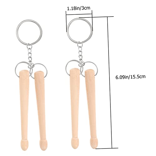 Llavero de Baquetas Drumstick Llaveros de Percusión de Madera miniatura 2