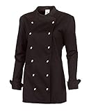 Normale Passform BP 1543-684-32-XS Kochjacke für Frauen, Lange Ärmel mit Manschetten, 200,00 g/m² Stoffmischung mit Stretch, schwarz, XS