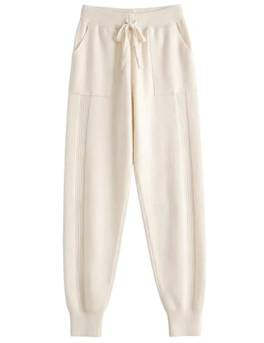 Gihuo Women' s Sweater Pants Elastic Waist Palazzo Harem Pants