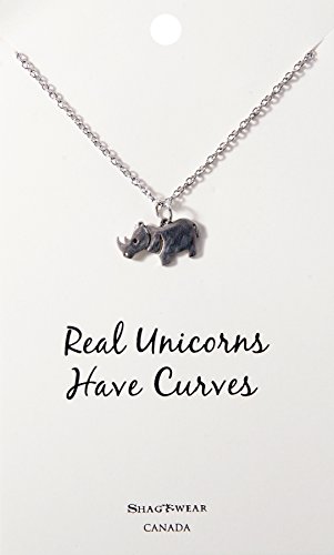 Shag Wear Favorite Beast Inspirations Quote Pendant Necklace (Rhino)