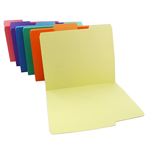 Bazic Manila File Folder 1/3 Cut Letter Size, Assorted Color Left Right Center Tabs Positions, Total 6-Count #TOP6