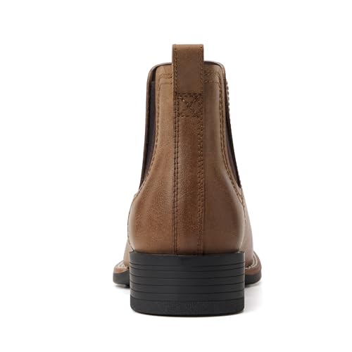 Image of Julyrose Cowboy Boots for Men Square Toe Mens Western Boots Slip On Casual Retro Boots