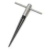 RLECS 1/8-1/2 (3-13mm) T Handle Tapered Reamer Tool, 6 Fluted Bridge Pin Hole Reamer Tapered Woodworker Cutting Tool