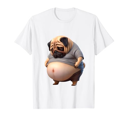 Funny Fat Pug Chonk Dog Chubby Pug Design Canine Dog Lovers Camiseta