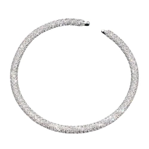 New 2026 Unisex Disign Luxury Crystal Collar Necklace Gold/silver Plated Rhinestone Torques Choker Necklaces For Women Wedding Jewelry Fashion Trendy Accessories Creative Gift Women And Men Findings