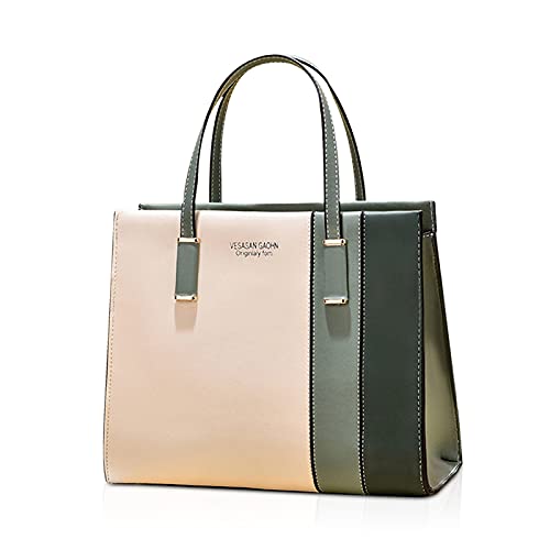 FANDARE Elegante Bolsos de Mujer Bandolera Impermeable PU Cuero Señora Bolso Mano Hombro Cruzado para Viaje Trabajo Escuela Compras Crossbody Bag Verde