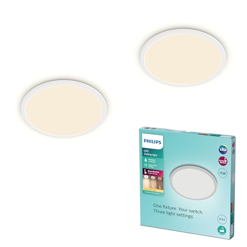 Philips LED Badezimmer Deckenleuchte Superslim (15 W), 3...