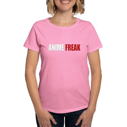 CafePress Animefreak Women's Dark T Shirt Womens Cotton Dark T-Shirt Pink