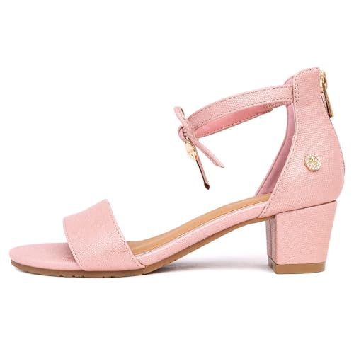 Image of Nine West Girls Sandals Low Heel Dress Pump Ankle Strap Open Toe Wedding Party for Big Kids & Little Kids