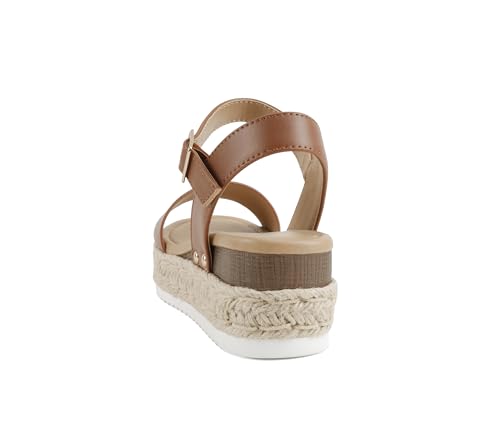 Image of Soda CLIP ~ Women Open Toe Ankle Strap Platform Espadrille Sandal