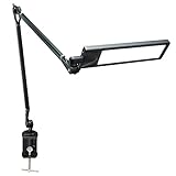 PHIVE LK-3 Metal Architect Swing Arm LED Desk Lamp/Table Lamp with Clamp (Eye-Care Technology, Dimmable, 6-Level Dimmer / 4 Lighting Modes, Memory Function) Touch Control Task Light, Black