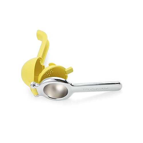 KitchenAid Citrus Juice Press Squeezer for Lemon and Lime with Seed Catcher and Pourer, Lemon 8"