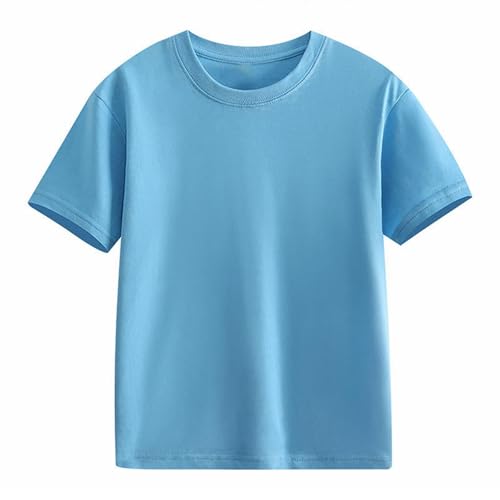 Teens Girls Boys Cotton Short Sleeve T-Shirt Toddler Babys Summer Basic Crop Tops Plain Color Soft and Comfy Loose Tees