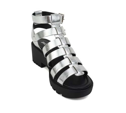 Image of Soda inchRebirth inch ~ Women Open Toe Fisherman Multi Strap Buckle Lug Sole Low Block Heeled Sandals