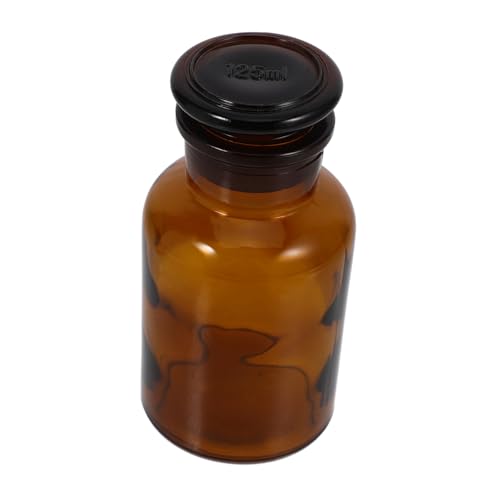 LIFKOME Borosilicate Glass Reagent Bottle 125ml Wide Mouth Scientific Storage Bottle for Laboratory