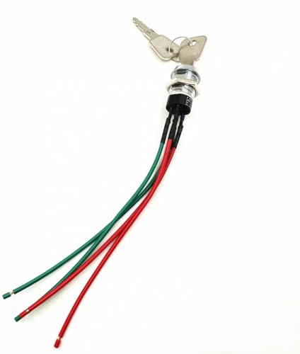 1PCS 19mm 2801 Wired On/Off Metal Key Lock Switch - Pre-Wired Elevator Power Lock Key (Dual Pull, 4-Wire)