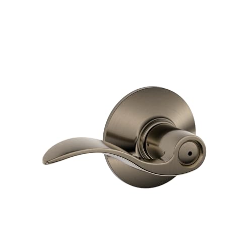 SCHLAGE F40ACC620 Accent F40 Flat Wave Reversible Door Lever Lockset, Solid, Antique Pewter