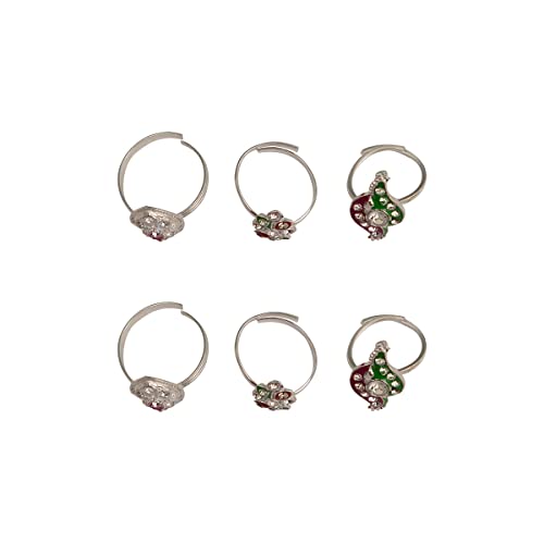 Set of 3 Pairs Toe Rings - Traditional Style