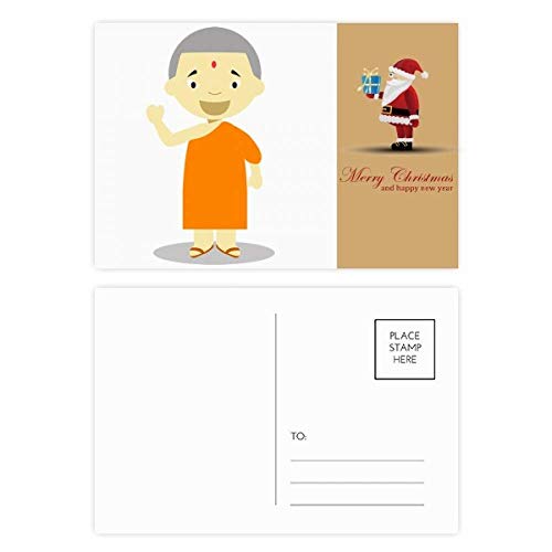 Cartes postales père Noël orange lot de 20 correspondance hivernale