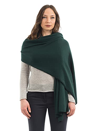 DALLE PIANE CASHMERE - Ètole en cachemire mélange - Made in Italy - Femme, Couleur: Vert, Taille unique