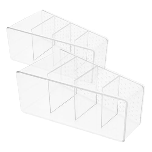 PRETYZOOM 2Pcs Tea Bag Organizer Box Transparent Tea Bag Holder for Room Organization and Storage for Tea Packets and Sugar Bag Storage Kitchen and Coffee