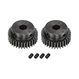sourcing map 2 Stück 1Mod 33T Ritzel Zahnrad Zahnräder 8mm Bohrung aus Gehärtetem Stahl Motorzahnstange Stirnrad mit Stufe für RC Auto LKW Buggy Getriebe Antrieb