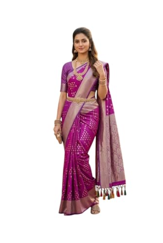 Image of Sree Kumaran Women's Handloom Kanchipuram Silk Saree With Blouse
