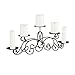 Lavish Home 5 Candelabra with Classic Scroll Design-Handcrafted Iron Candle Holder/Centerpiece for Home Decor, Wedding, Event (Matte Black)
