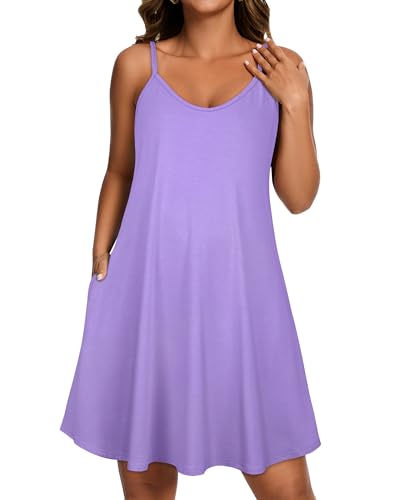 Image of JOELLYUS Womens Spaghetti Strap Dress Summer Dresses Beach Cover Ups Casual Sundresses with Pockets 2026