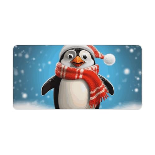 Tapis de bureau personnalisé pingouin rigolo : le cadeau de Noël parfait