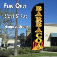 Bandera de plumas de polipunto sin viento de Barbacoa (3 x 11,5 pies)