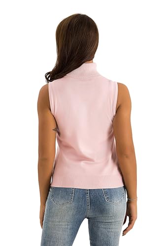 Image of Spicy Sandia Women Stretchable Turtleneck Knit Sleeveless Slim Fit Sweater