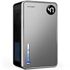 Dehumidifier, Dehumidifiers for Home (1000 sq.ft), 98 OZ Dehumidifier for Basement Bathroom Bedroom, Auto Shut Off Dehumidifiers, Timer Setting, Digital Display, Drain Hose, 7 Colors Light, Gray
