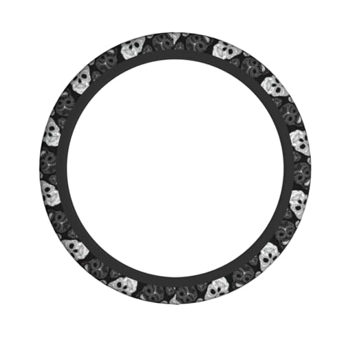 AvImYa Housse de Volant Universelle 38 Cm Respirant Antidérapant Chaud En Hiver Et Frais En Été Tête De Mort Imprimé Tête De Mort