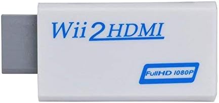 NAMEO Wii to HDMI Adapter Converter Wii2HDMI Support 1080P 720P 3.5mm Audio Video Output - Supports All Wii Display Modes (White-Blue)