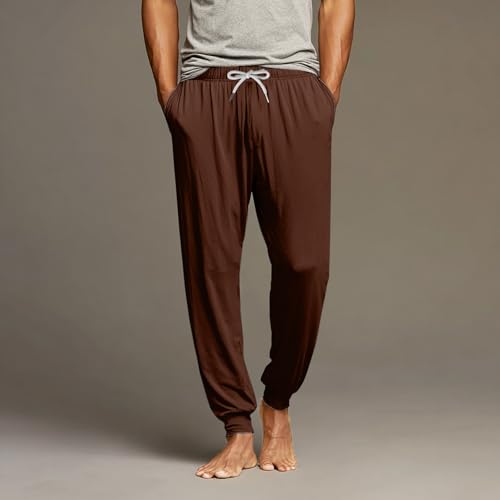 Men Pj Pants Lightweight Loungewear, Comfy Jogger Sleep Pant Long Pajama Pants Bottoms with Drawstring & Pockets2